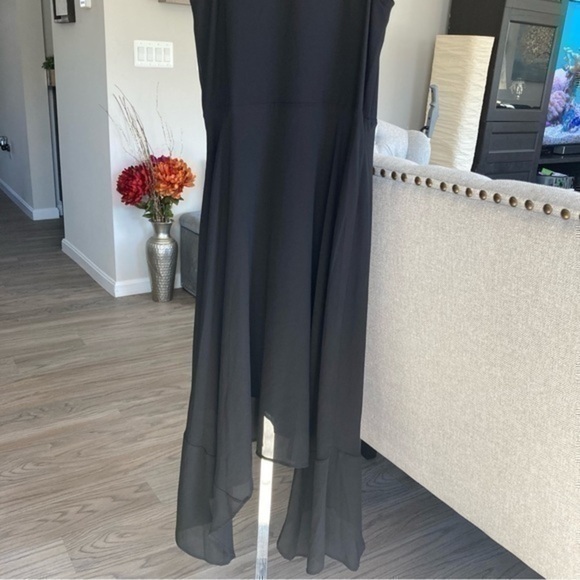 💋NWT Michael kors sharkbite hem maxi black cocktail dress 👗 6 - Picture 11 of 16